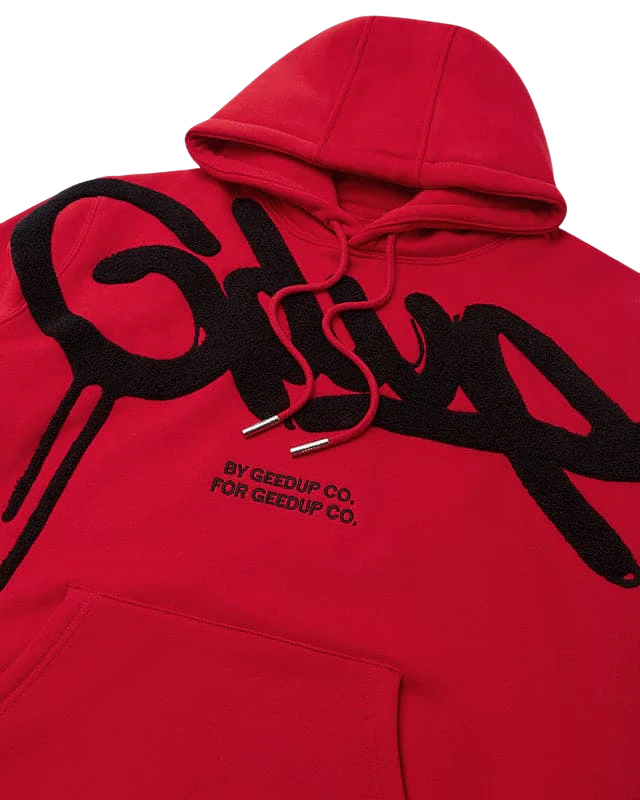Geedup Handstyle Hoodie 'Red / Black' (2024)