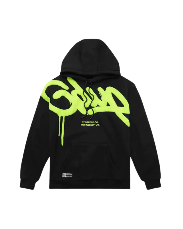 Geedup Handstyle Hoodie 'Black Lime Green' (2023)