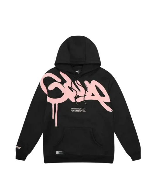 Geedup Handstyle Hoodie 'Black / Pink' (2022)